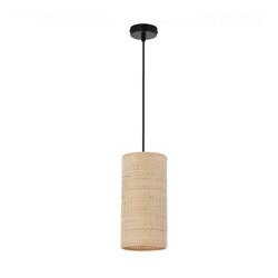 Fleri lampa wisząca czarny 1x60 e27 abażur 12x25 beżowy ratan
