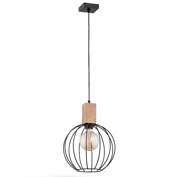 Lampa wisząca ALFA ARIZAN DREWNIANA 1xE27 25cm | 27801