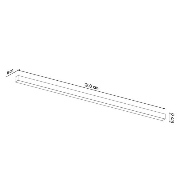 Kinkiet PINNE, 200 cm, szary, 50W LED, barwa neutralna 4000K, TH.239