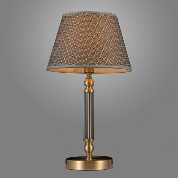 Lampa stołowa Zanobi śr. 27cm E14 | brąz antyczny/szary