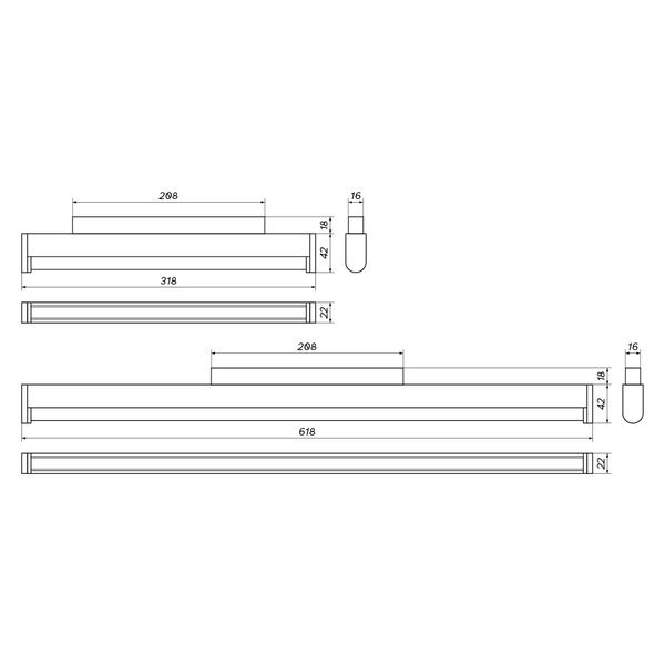 LOONARI regulowany reflektor na szynę 48V MultiLINE STRIPE WALL WASHER M