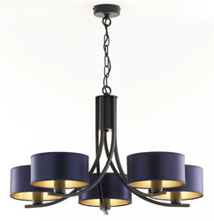 Klasyczny Żyrandol ARTHUR wys. 71cm 5xE27 15W IP20 | czarny