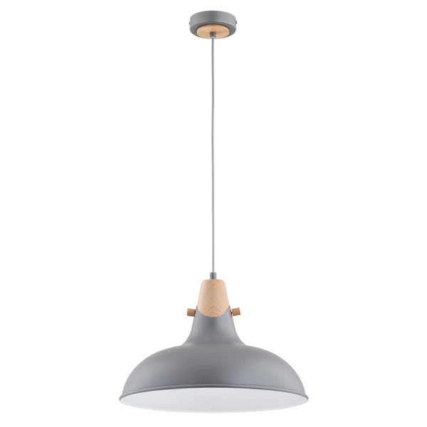Lampa wisząca ALFA SOLO SREBRNA 1xE27 40cm | 61269