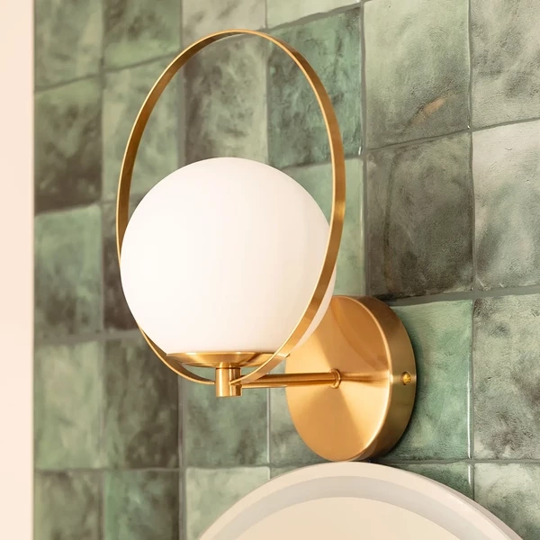 Kinkiet Złoty Kula Mleczna Abruzzo Florencia E27