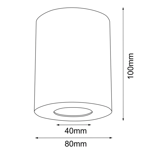Plafon Point H 80 - Biały IP44 (100 mm) 1257 Antigo