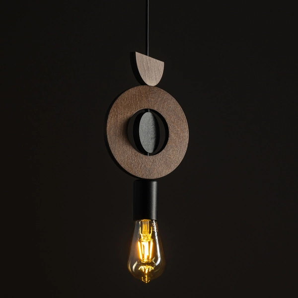 Lampa wisząca DROPS WOOD D 216,5cm E27 | ciemne drewno\czarny 11176