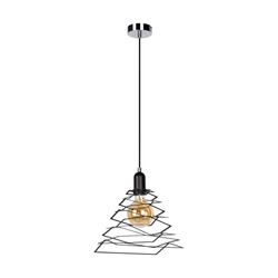 Lampa Wisząca Komet 1xE27 Max.60W Chromowany Metal/Czarny Metal/Czarny Kabel PCV 1855104