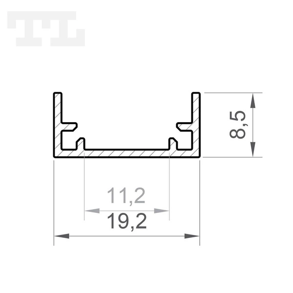 Profil LED P11-1 do płytek IP65 100cm | do osłonek C5 | czarny