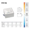 Oprawa wpuszczana oczko VIVI SQ 6W ciepła 3000K biały szer. 9,1cm