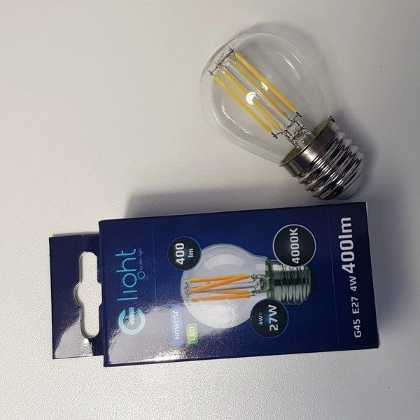 Żarówka ozdobna FILAMENT LED 4W E27 G45 barwa neutralna 4000K EKZF0957