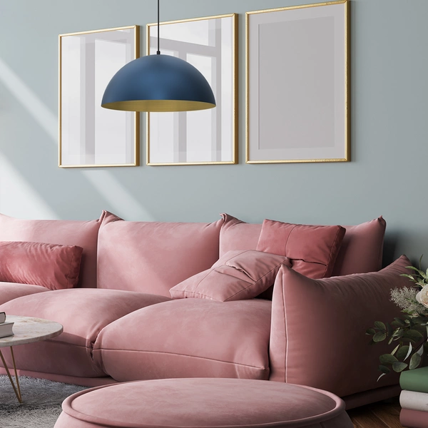 Lampa wisząca BETA, MLP8289, 45 cm, granatowy/złoty, 1x60W E27