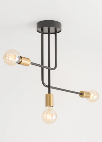 Lampa Sigma GINO 3 plafon czarny złoty 32380