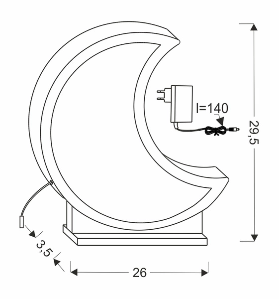 Moon lampa stołowa 12w led 3000k iq kids złoty