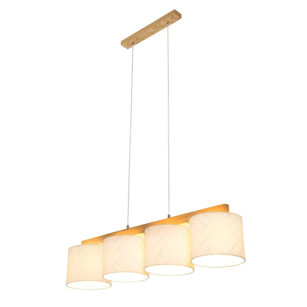 Lampa Wisząca Punto 4xE27 Max.25W Dąb Olejowany/Przezroczysty Kabel PCV/Tapeta Wielokolorowa 524910404