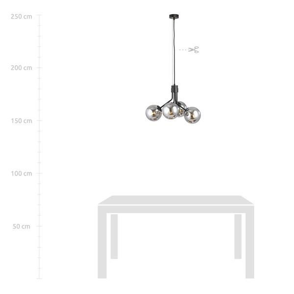 Lampa wisząca Emibig NOVA 4 Czarny/GRAFIT 1140/4