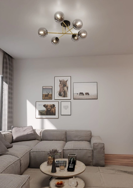 Lampa sufitowa Emibig MAGNUM 6 BL GRAFIT 1269/6