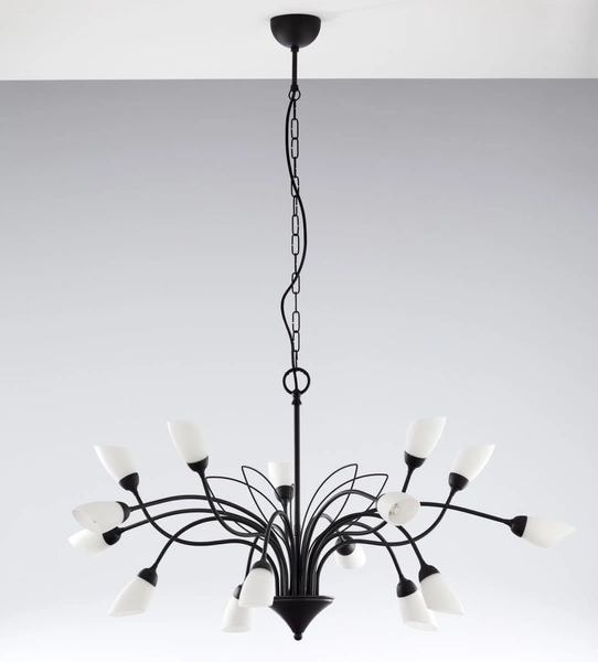 Klasyczny Żyrandol GLORIOSA wys. 165cm 15xG9 14W IP20 | czarny mat