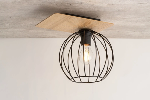 Lampa Sigma CYBER 1 prostokąt dąb/czarny plafon 32357