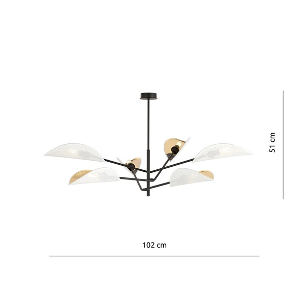 Lampa sufitowa Emibig VENE 6 Biały/GOLD 1159/6