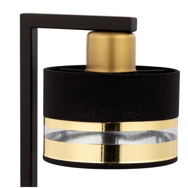 Nowoczesna lampka biurkowa stołowa nocna PRO LAMPKA czarny/złoty 50235