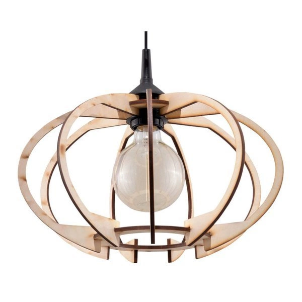 Lampa Wisząca MANDELINO Naturalne Drewno, E27 60 W, SL.0392