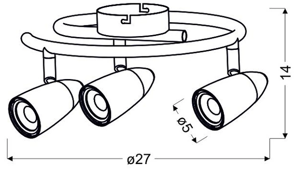Lampa sufitowa LIBERTY spirala 3x4W LED, chrom, barwa ciepła 3000K, 93-49612