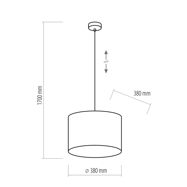 TERCINO BLACK LAMPA WISZĄCA 1 PŁ 380 6191