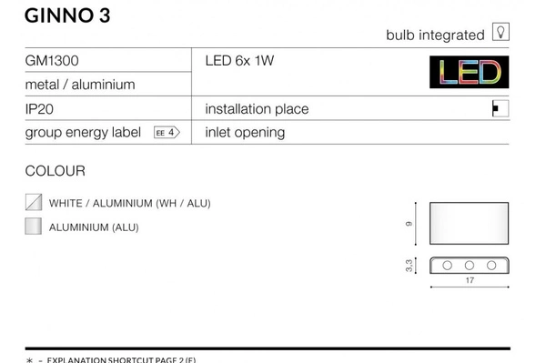 Azzardo GINNO 3 ALU 766