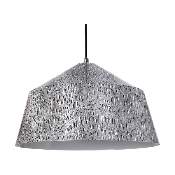 Natura Lampa Wisząca 1xE27 Max.60W Chromowany Metal/Czarny Kabel PCV/Szary-Biały Metal 9804128