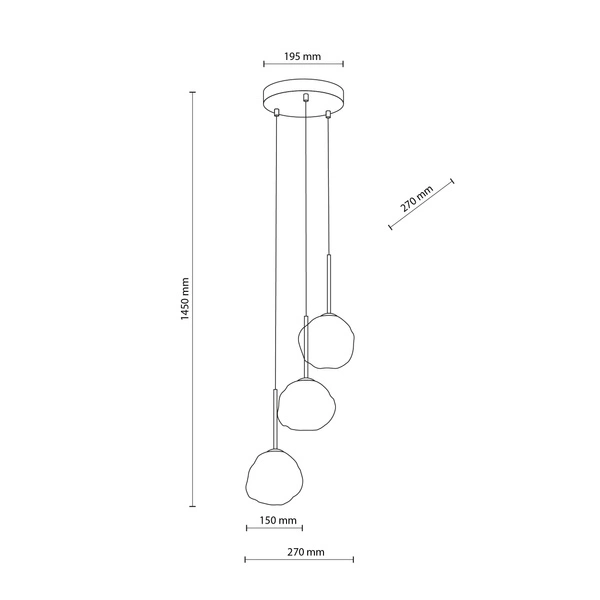 MISTY LAMPA WISZACA 3XG9