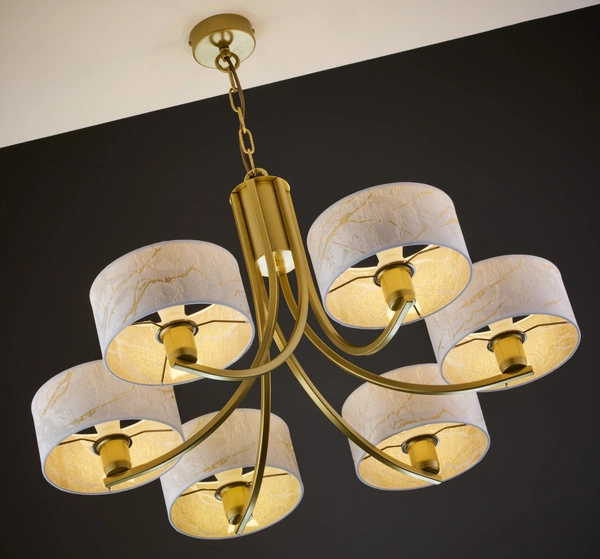 Klasyczny Żyrandol ARTHUR wys. 71cm 6xE27 15W IP20 | złoty połysk