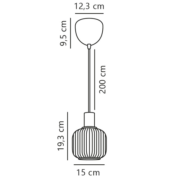 Lampa wisząca MILFORD E14 40W Szkło | Czarny