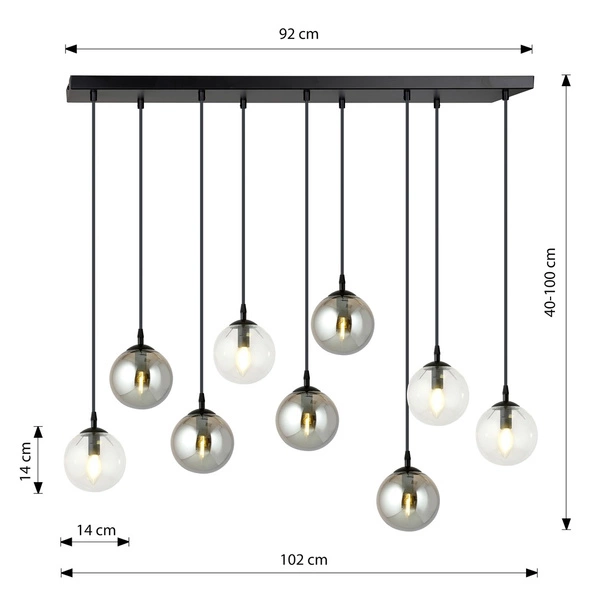 Lampa wisząca Emibig COSMO 9 BL MIX2 714/9M2