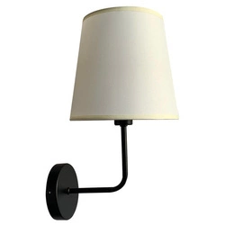 PASTERI LAMPA KINKIET CZARNY MATOWY 1X40 E14 ABAŻUR BEŻOWY