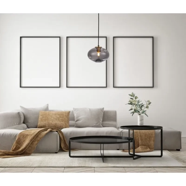 Lampa wisząca HATELLA śr. 22cm E27 | miedziany/dymiony