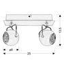 Lampa sufitowa TONY listwa 92-25012 czarna matowa 2xGU10 LED