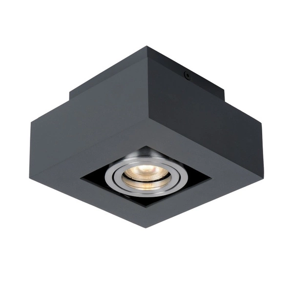 Spot sufitowy CASEMIRO dł. 14cm GU10 | czarny/aluminium