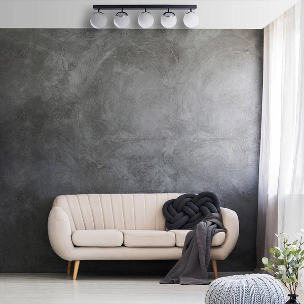 Lampa sufitowa nowoczesna szklana kula listwa SFERA V chrom szer. 100cm