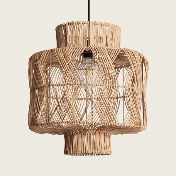 Lampa Wisząca Boho z Rattanu Zewnętrzna Abruzzo Martina 40cm E27