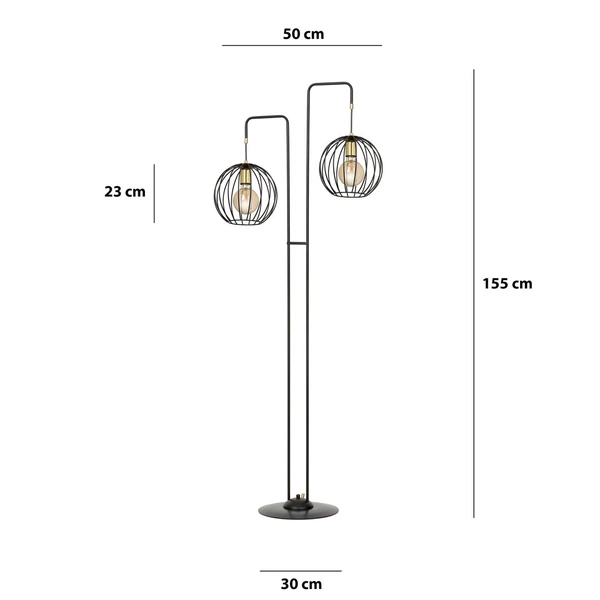 Lampa podłogowa Emibig ALBIO LP2 Czarny 144/LP2