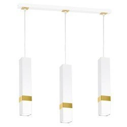 Nowoczesna lampa wisząca listwa VIDAR WHITE/GOLD 3xGU10 MLP6276