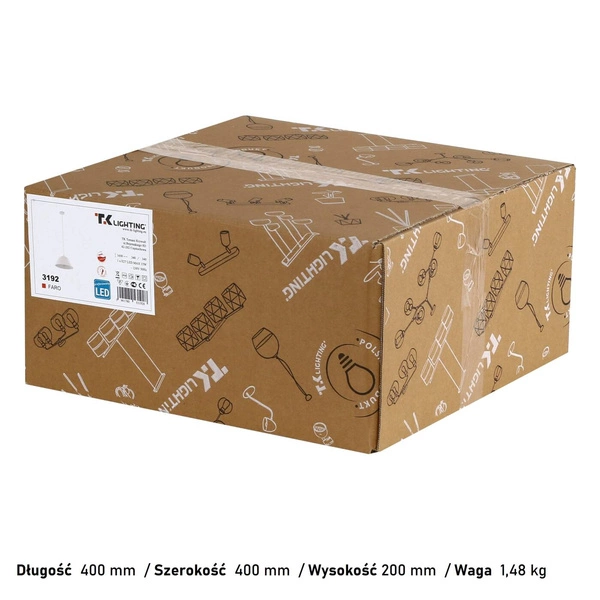 Lampa wisząca do pokoju FARO NEW 3192 1xE27 | biały 3192