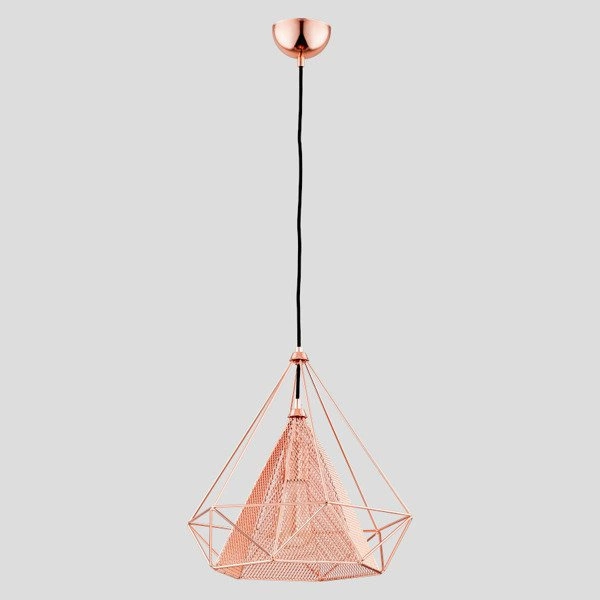 Lampa sufitowa COPPER miedziana siatka 36cm