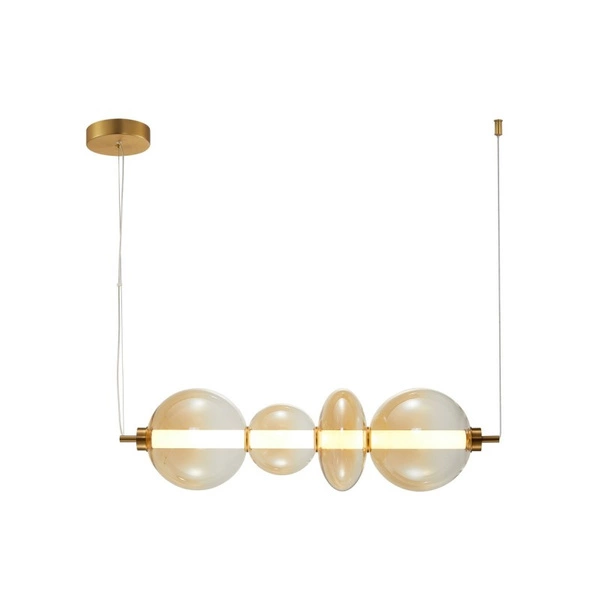 Lampa wisząca Sonte dł. 74cm 36W LED barwa ciepła 3000K | antyczny brąz/bursztynowy