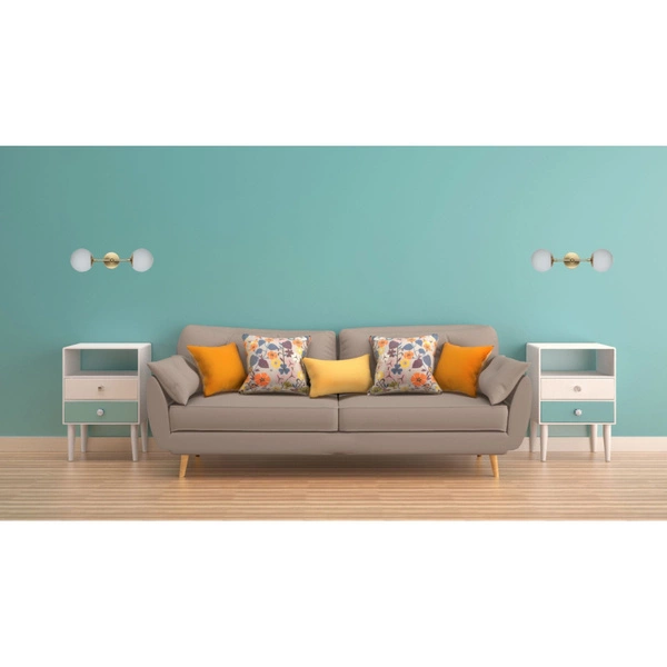 Kinkiet DORADO 2 L, złoty z białymi kloszami, 2x40W G9