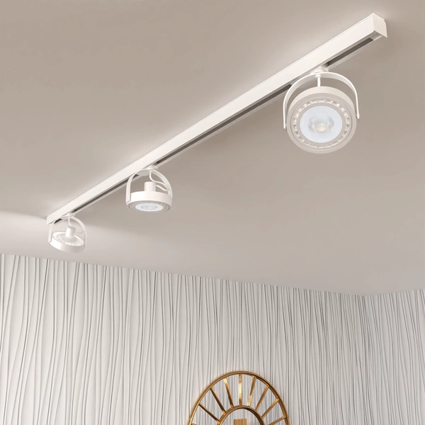 Zestaw Szynoprzewód 3xLugar (AR111-GU10) + Prowadnica 1,5m - Biały, ML7449