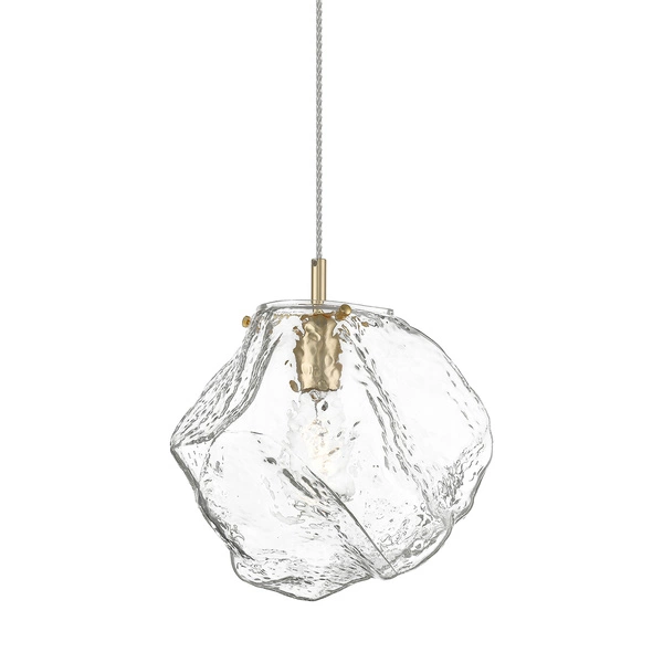 Lampa wisząca szklana do salonu śr.28 ROCK E27 40W | złoty