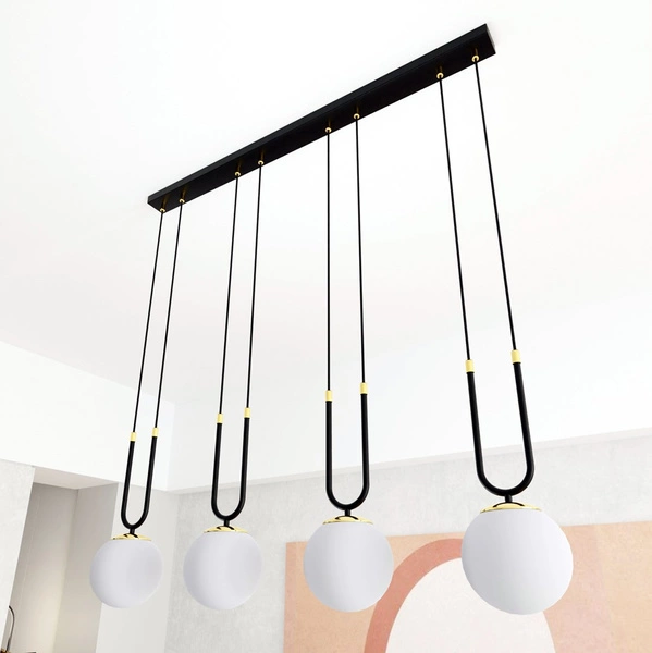 Lampa wisząca Emibig GLAM 4 Czarny/OPAL 1112/4