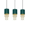 Nowoczesna lampa wisząca listwa ALMERIA GREEN/GOLD 3xE27 MLP64500