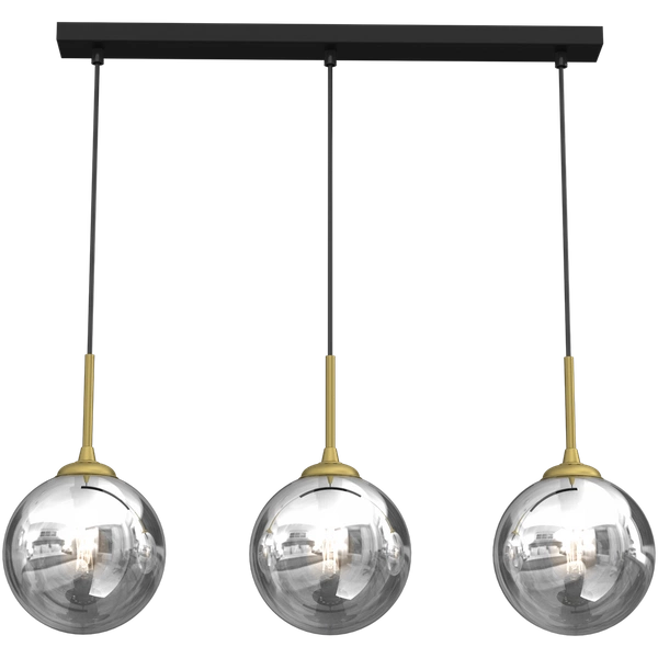 Stylowa lampa wisząca REFLEX MLP8415, czarny/złoty, 3x40W E14